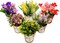 Set of 6 Potted Artificial Flowers – Faux Floral Spring Decor